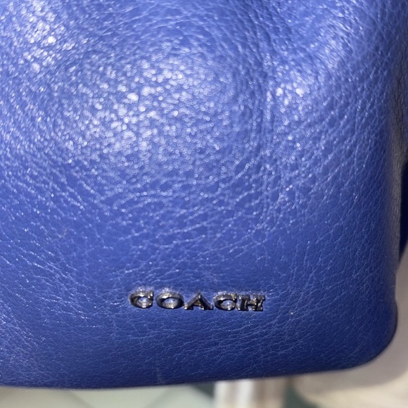 Coach  Madison Phoebe  pebble leather Royal blue  triple compart. Shoulder Bag - Picture 5 of 17